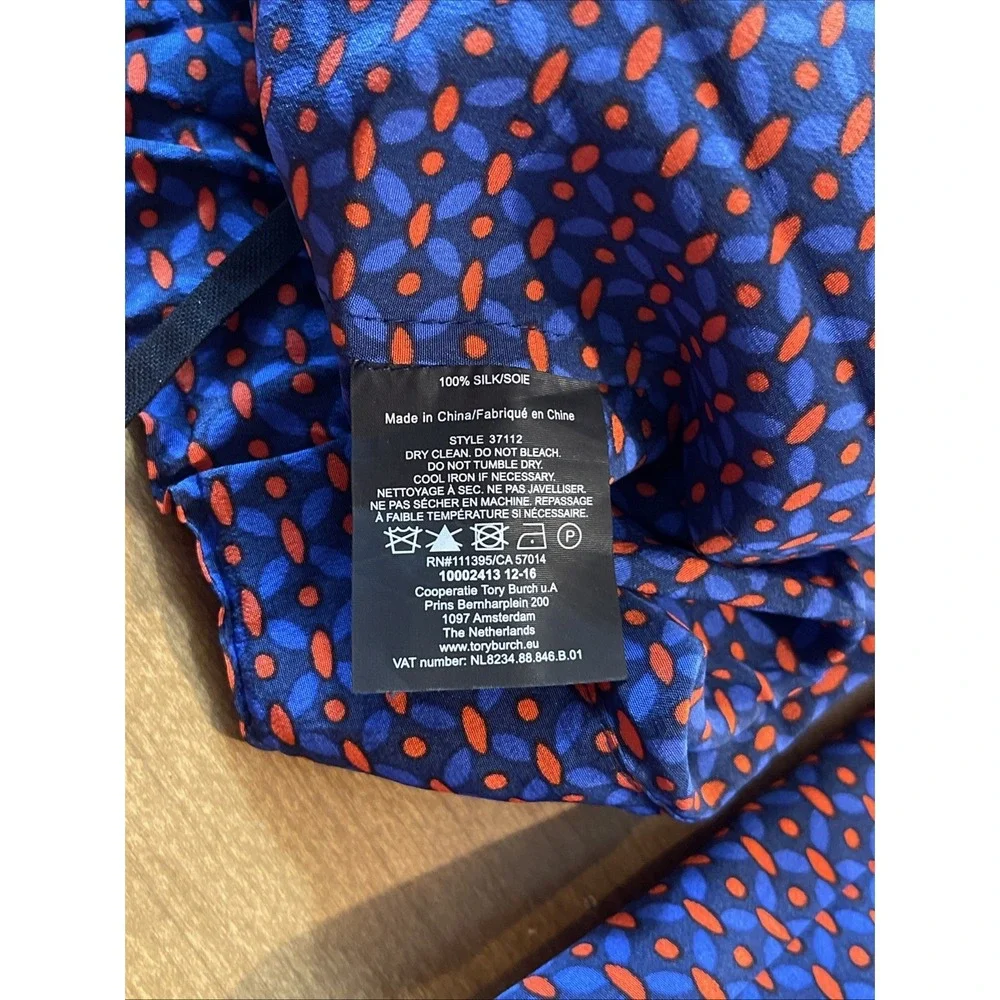 Tory Burch 100% Silk Ocho Rios Talia PJ‎ Pants Women M Relaxed Geometric